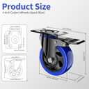 4 Inch Caster Wheels, Casters Set of 4 Heavy Duty, Locking Swivel Casters with Brake, Industrial Plate Casters Wheels Include Free Hardware Kits for Workbench, Furniture, Cart