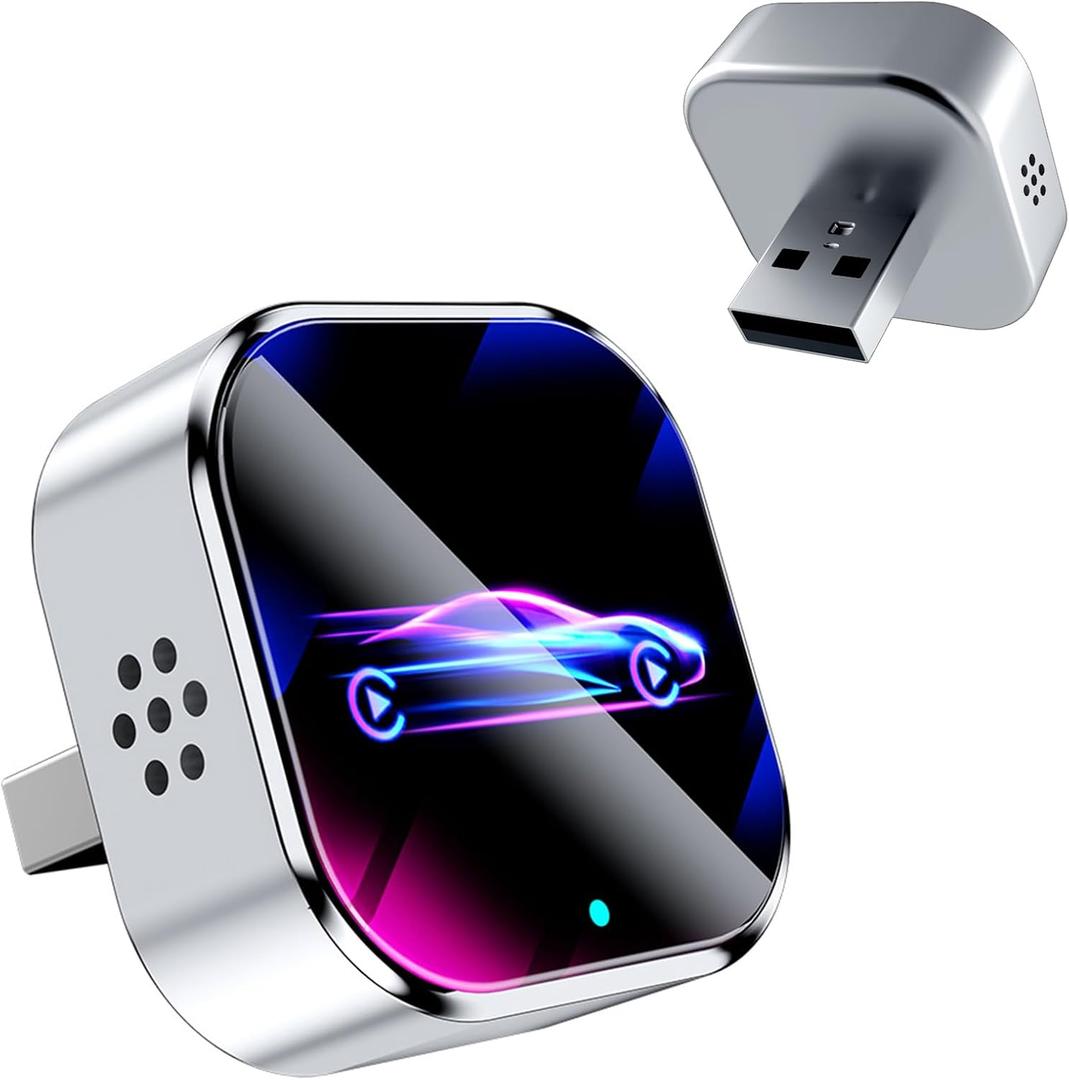 2026 Wireless CarPlay Adapter Upgrade Wired CarPlay to Wireless, Mini USB Design for Cars with Built-in Wired Apple CarPlay Plug and Play Easy Use Fast Stable Connection Car Play for iPhone (Multicolor)