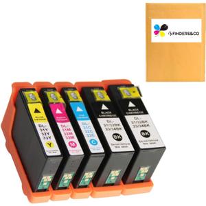 Compatible Dell Series 31 32 33 34 Ink Cartridges Replacement for Dell V525w V725w Printer (2BK, 1C, 1M, 1Y)