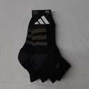 adidas mens Cushioned Quarter Ankle Socks (3-pair Pack) (Large, Black/Olive Strata Green/Wonder Alumina Grey)