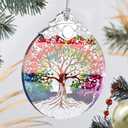 2 x Tree of Life Stained Glass Ornament - Christmas Tree Decor, Ornaments for Christmas and Exchange