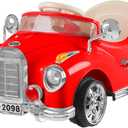 Kids Ride on Car with Remote - Classic Toddler Car for Kids Ages 3-6 - 6V Battery-Powered Ride on with Lights and AUX Port by Lil' Rider (Red)