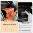 XCF Car Trunk Organizer for SUV, Collapsible Leather Car Storage Trunk Organizer with Lid and Sturdy Handle Car Trunk Leather Storage Box (Orange, 27.1 x 11.4 x 12.2in)