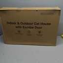 Heated Cat House for Outside, Waterproof Awning & Escape Door Heated Cat Houses for Indoor/Outdoor Cats in Winter, Elevated & Insulated Outdoor Cat Shelter for Feral Cat(Black Camo, 25"x16"x12")
