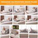 Ruqmuis 3PCS Wedge Pillow Set for After Surgery, Adjustable Back Pillow for Bed Sitting up, Acid Reflux, Bed Wedge Pillow Headboard for Sleeping & Snoring, Orthopedic Pillow for Post Surgery, Grey