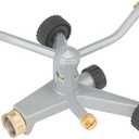Gilmour Heavy Duty 692 Sq Ft Spinning Sprinkler with Wheeled Base, Metal Whirling Sprinkler Head for 360 Degree Coverage in Flower Beds and Vegetable Gardens