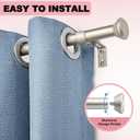 SIMEWIN Heavy Duty Silver Curtain Rods for Windows 28 to 48 Inches, Silver 1" Adjustable Curtain Rods with Diamond Finials for Bedroom, Living Room, Patio, Kitchen