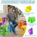 6 Pack Stackable Classroom Stools 18.9 Inch Plastic Nesting Stools Space Saving Portable Backless Bar Stool Flexible Seating Decorative Chairs for Students Home Office School Classroom (Colorful)