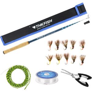 THKFISH Tenkara Rod Kit 24T Carbon Fiber Telescopic Tenkara Fishing Rod Combo with Carrying Case Fishing Line and Flyfishing Lure for Streams, Trout, Bass, Salmon8.7FT 10.6FT 11.6FT
