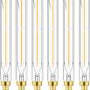 E12 Long Tubular Light Bulbs,4W Led Edison Bulbs Soft White 3000K,400lm,7.3Inch,40Watt Candelabra Incandescent Bulbs Equivalent Vintage LED Filament Edison Candle Bulbs,6Pack.