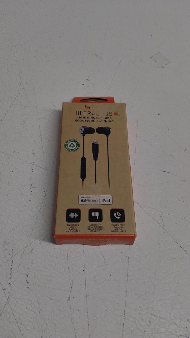 Lightning Earbuds Apple MFi Certified Headphones, in-Ear Headphones with Lightning Connector, Built-in Microphone, Hands-Free Calling and Track Controls, Black