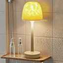 Shower Lamp - Waterproof Bathroom Lamp with 16 Color Ocean Wave Projector, Rechargeable Shower Light with Touch & Remote Control, Cordless Light for Inside Shower/Bathtub