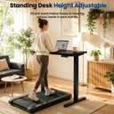 35" x 20" Electric Standing Desk, Compact Height Adjustable Desk for Small Spaces, Small Ergonomic Sit Stand Workstation for Home Office Bedroom Apartment (Classic Black)
