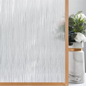 VELIMAX Frosted Window Privacy Film Non Adhesive Window Cling Removable Glass Covering Clear Water Opaque Window Film for Home Anti UV 35.4x78.7 inches