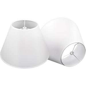 White Lamp Shades Set of 2, No Assembly Required Medium Lampshade 6" Top x 12" Bottom x 8" High, Replacement Lamp Shades for Table Lamps, Floor Lamps, Metal Spider Fitter
