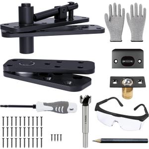 Hidden Door Hinge, 573 LB/260KG Heavy Duty Hidden Hinges, with Dual-Bearing Design for Silent Operation, 360 Rotation Pivot Hinge for Secret Doors, with Goggles and Pencil (1PC)