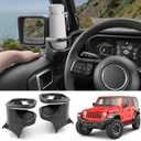 Cup Holder Fit for 2018-2024 Jeep Wrangler JL JLU 4XE/Gladiator JT Accessories, Left&Right Door Cup Holders for Jeep Gladiator 2020-2024&Jeep Wrangler 2018-2024(Front Row, Left+Right)