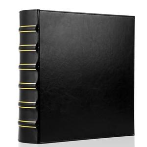 LETVPVOW Vintage Hardback 3 Ring Binder 2 Inch, Professional Leather Binders 2 Inch D Ring, Holds 400 Sheets Capacity - Black