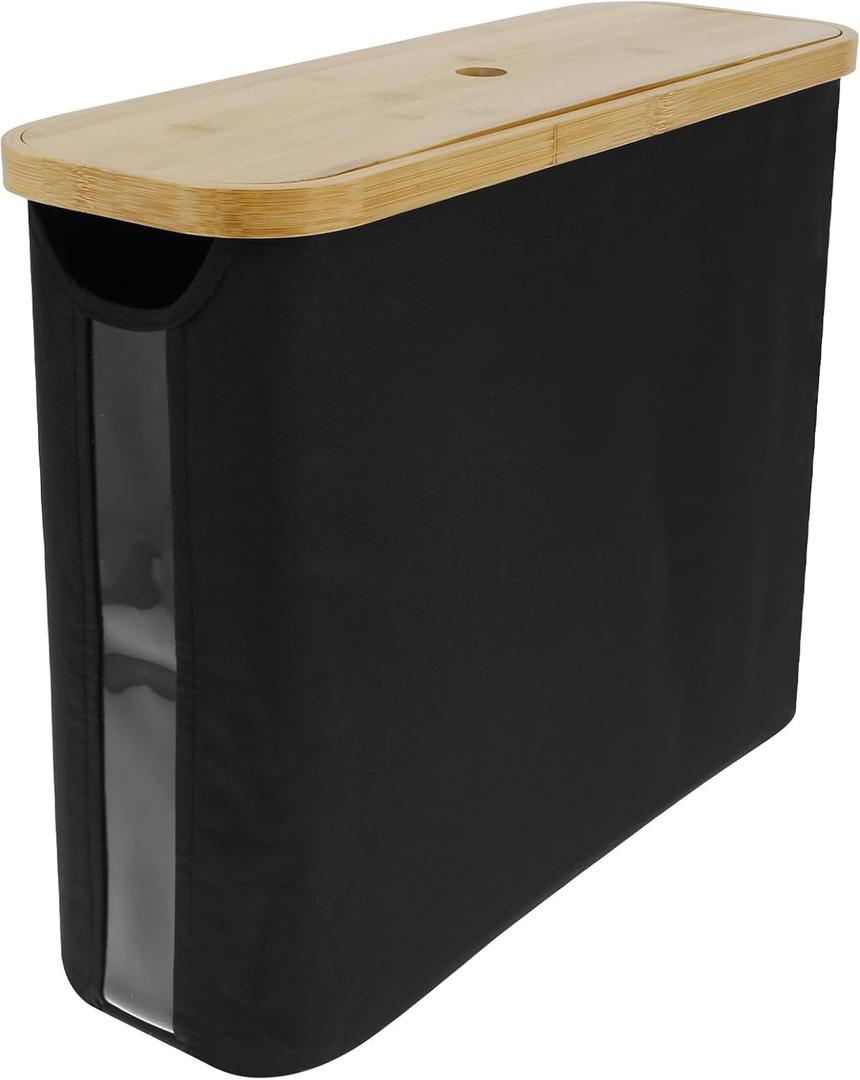 Toilet Paper Storage Basket, Oxford Cloth Toilet Paper Container with Lid, Large Toilet Paper Holder for up to 12 Mega Rolls, Toilet Paper Storage Cabinet for Bathroom(black)