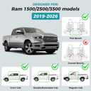 Seat Covers for 2019-2026 Dodge Ram 1500/2500/3500, Flat Bench | lumbar padded, premium waterproof leather, full coverage, anti-slip, storage pockets, long-term durability, airbag compatible
