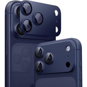 TORRAS for iPhone 17 Pro Camera Lens Protector, [Metal Frame] with Military Grade 9H+ Tempered Glass, Full Coverage, Anti-Scratch, 12 FT Shatterproof, Case Friendly, One-Piece, Deep Blue, 1 Pack