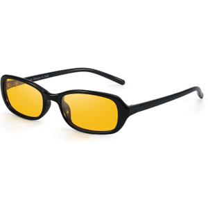 SODQW Rectangle Oval Sunglasses for Women Polarized 90s Vintage Small Sun Glasses Trendy Narrow Ladies Shades UV400