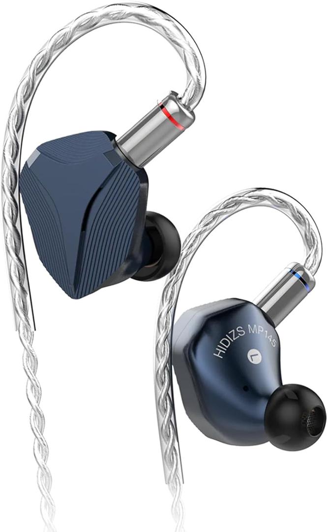 Linsoul Hidizs MP145 in-Ear Monitor, 14.5mm Planar Magnetic Driver HiFi Earphone IEMs, Wired Gaming Earbud with Detachable 2Pin OFC Cable for Audiophiles Musicians (Blue, 3.5 mm)
