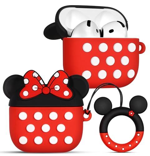 Boaretiu for Airpods 4th Case - with Keychain for AirPods 4th Generation Case (2024) Red Cute Kawaii Funny 3D Soft Silicone Fun Cool for Girls Women Teens for Air pods 4 Cover