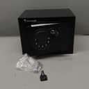 Bonsaii Safe Box with Electronic Keypad, Steel Security Lock Box with Key, 0.23 Cubic Feet, 9.06" W x 6.69" D x 6.69" H, Small Hidden Safe for Cash Jewelry