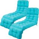 Indoor/Outdoor Chaise Lounge Tufted Bench Cushions, 72"x22" Outdoor Bench Cushion for Wicker Loveseat Porch Swing Patio Chair Furniture Replacement(Mint Green,2 Pcs) (Mint Green)