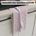 Chinoiserie Christmas Kitchen Towels,Pink Stripes Bow Coquette Christmas Tree Dish Towels,Pink Stripes Christmas Hand Towels for Bathroom Kitchen,Grandmillennial Decor,16x24 Inches