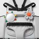 Ultimate 3-in-1 Baby Travel Set: Ultra-Portable Travel Bassinet, Activity Mat with Safety Harness, and Plush Developmental Toys (Mirror & Flower Rattle)