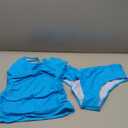 Pink Queen Two Piece Tankini Bathing Suit for Women's Ruched Tummy Control Swimsuit Sets with Bikini Bottom, S