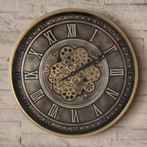 24'' Antique Bronze Industrial Steampunk Wall Clock, 24in