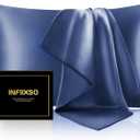 INFIIXSO Mulberry Silk Pillowcase for Hair and Skin, Silk Pillow Cases Queen Size Set of 2 with Hidden Zipper 20x30 Inches, Ultra Smooth and Soft Cooling Pillow Cases for Hot Sleepers(Navy, 2 Pack)