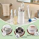 4 in 1 Travel Dispenser Bottle for Toiletries, 30ml Portable Travel Shampoo and Conditioner Bottle Set, Leakproof Refillable Travel Pump Bottles, 30ml Liquid Soap & Lotion Cosmetic Containers (White)