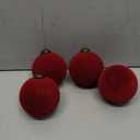 15 Pcs Red Velvet Christmas Ornaments Balls, 3.15 Inch Large Burgundy Velvet Ornaments for Christmas Tree, Flocked Hanging Decorations Ball Bulk for Xmas Holiday Party Wedding Home Decor