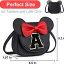 Toddler Purse Gifts for Girls, Little Girl Purse Kids Wallet Crossbody Bag Birthday Gifts for 3-8 Year Old Girl (Black-black Initial)