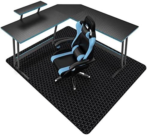 SALLOUS Chair Mat for Hard Floor, 63" x 51" Office Chair Mat for Hardwood Floor, Multi-Purpose Hard Floor Protector Under Desk Mat for Home Office, Non-Slip Vinyl Floor Mat for Gaming Chairs (Black)