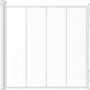 Reinforced Retractable Baby Gate or Mesh Dog Gate, Easy to Use for Stairs, Doorways, Hallways, Indoor, Outdoor, Wide Pet Gate 33.5" Tall, Extends to 45" Wide, White