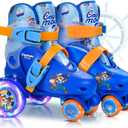 Adjustable Beginner Skates for Kids  Light-Up Wheels, Fun Tractor Design for Girls, Boys, Toddlers (X-Small (6.5C10C US), Captain Fox)