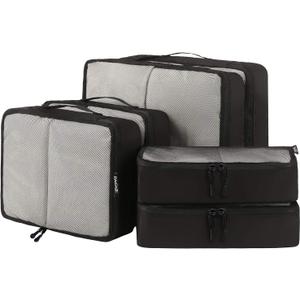 BAGAIL 6 Set Packing Cubes,Travel Luggage Packing Organizers (The Black)