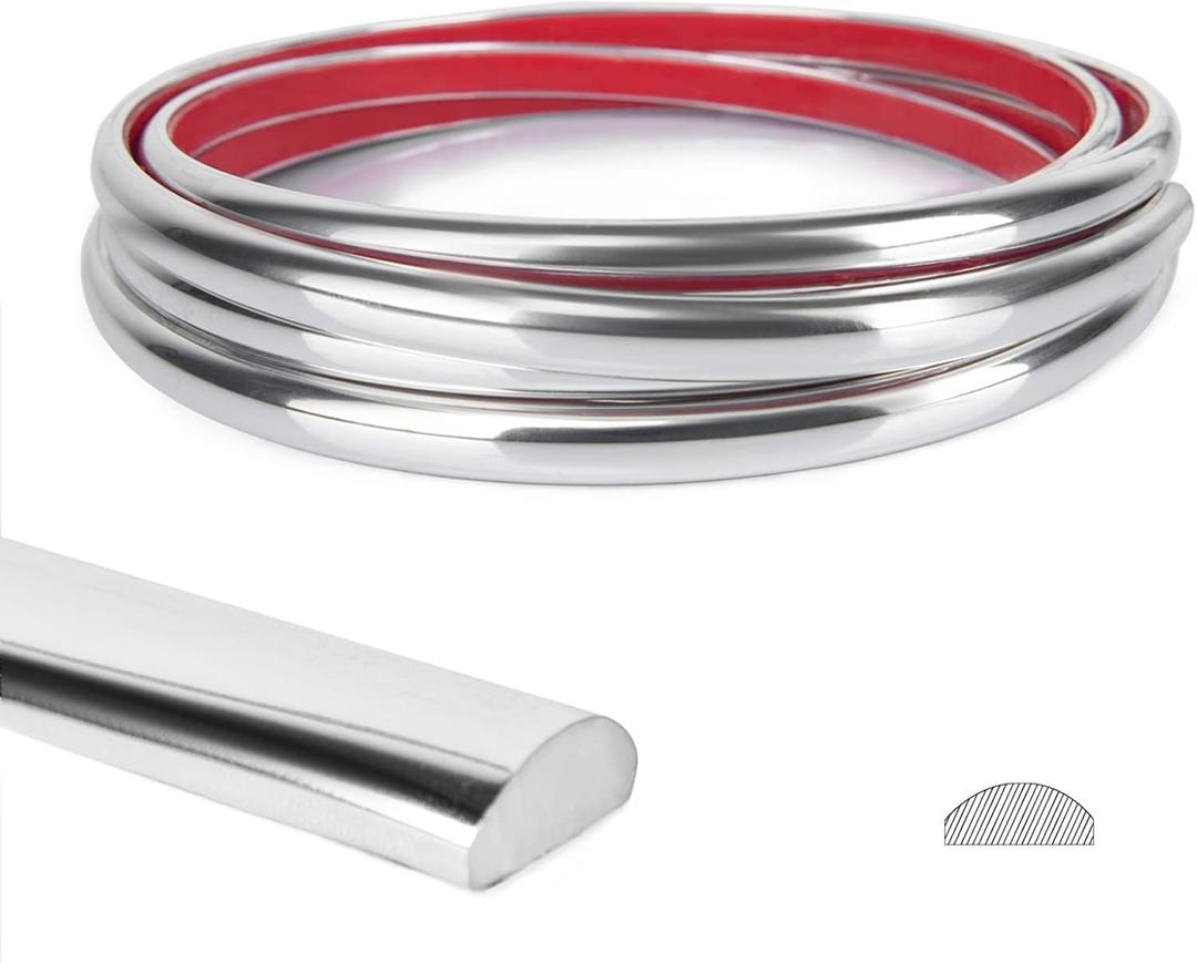 Art3d 25 Ft Peel and Stick Trim for Backsplash Tile Edge, Self-Adhesive Liner for Corner Decor in Stainless Steel