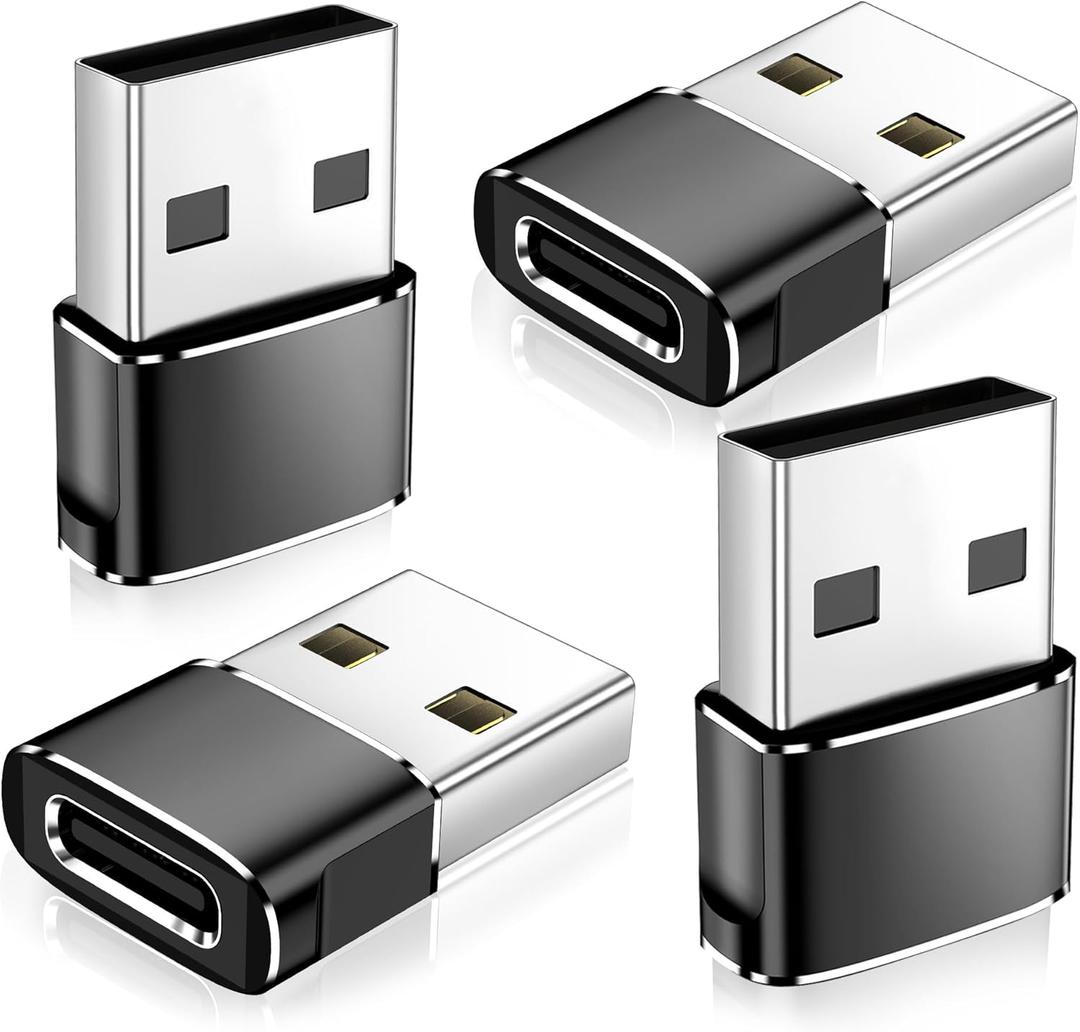 USB to USB C Adapter,Type-C Female to A Male Charger Converter for iPhone 17 Charger,iWatch Ultra SE 9 10,iPhone 17 Pro Max 16 15 12,Samsung S25,AirPods,iPad,Car,PS4