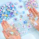 100Pcs Blue Slime Charms Assorted Cute Jelly Embellishments Bulk, Random Kawaii Accessories, Flatback Ornament Resin Charms for Phone Junk Cases,Hairpins Scrapbooking Crafting & DIY Decoration