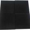 6/12/24Pcs 300x300x25mm Studio Acoustic Foam SoundProofing Acoustic Panel Sound Proof Insulation Absorption Treatment Wall Panel(48Pcs Black)