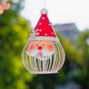 Santa Christmas Solar Lantern Hanging, Santa Claus Christmas Solar Lights Waterproof, Christmas Outdoor Lantern Decorations for Home, Porch, Patio, Yard, Garden (Red)