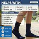 Diabetic Socks for Men, 4 Pairs Seamless Crew Socks with Non Binding, Soft Cushioned Sole Sock with Loose Top, Diabetes Sock Men for Neuropathy, lymphedema, Edema, Swollen Feet, 8-11 (L)