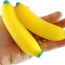 Squishy Banana - Moldable Sensory, Stress, Squeeze Fidget Toy ADHD Special Needs Soothing, 2 Pack