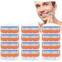 24Pcs Premium Razor Blades for Men compatible gillette fusion 5 blades refills -5-Layer Stainless Steel Refills Compatible with Fusion 5 Style Razors,Smooth Shaving Replacement Cartridges Value Pac